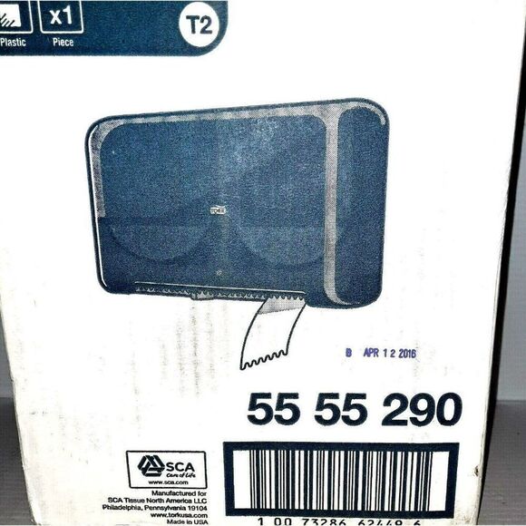 Tork Twin Mini Jumbo Bath Tissue Roll Toilet Paper Dispenser Black 5555290 - Picture 10 of 11